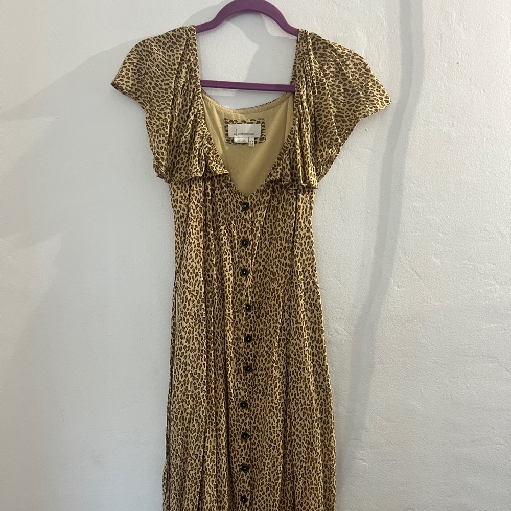 Anthropologie Animal Print Midi Dress